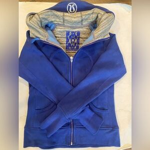 Lululemon special edition Blue full Zip scuba Hoodie size 8
